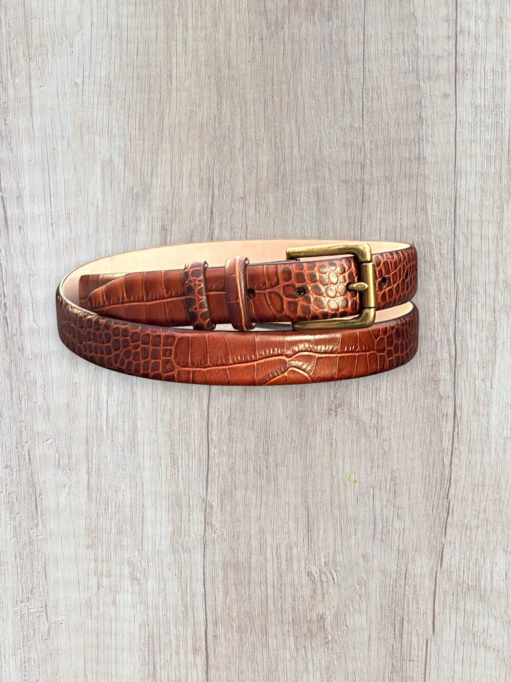 Belts.com Gold Adam Solid Brass Buckle Full-Grain Cowhide Dress Belt Brown 46